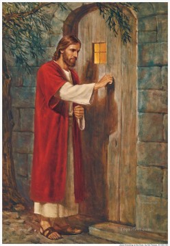 Jesús en la puerta cristiano religioso Pinturas al óleo
